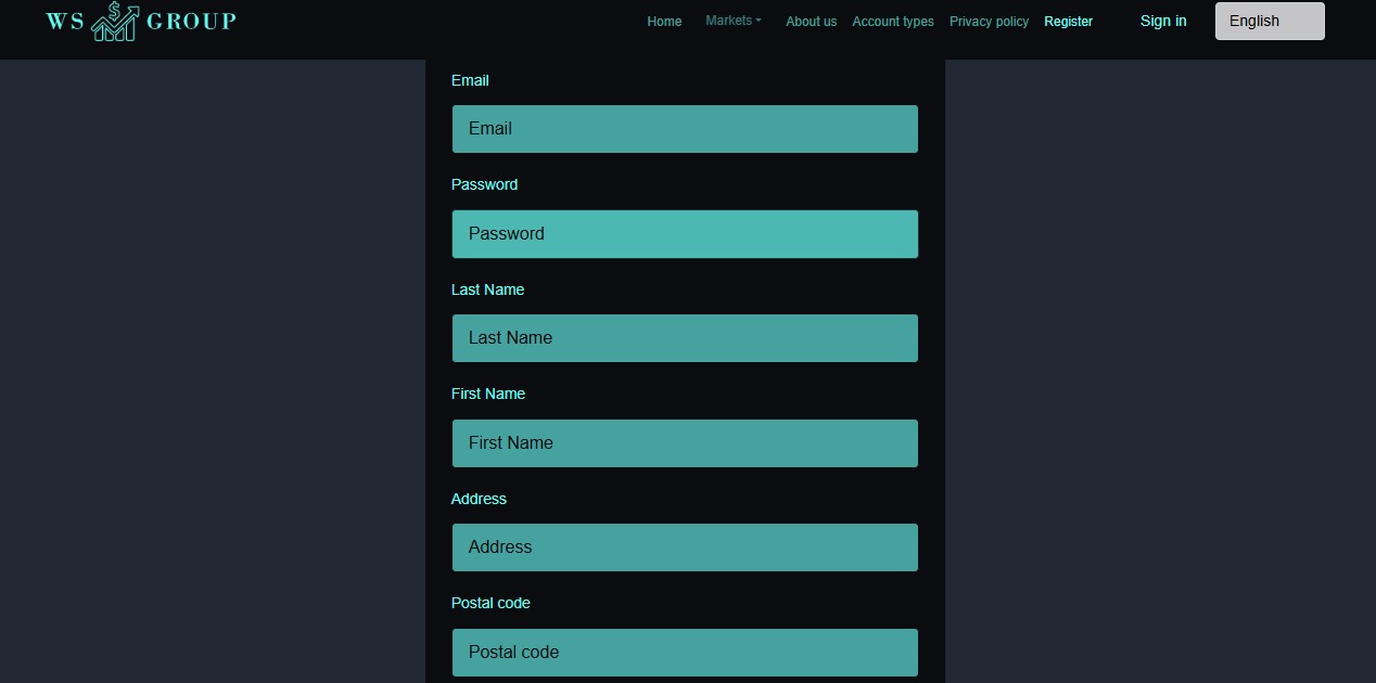 WS Group Registration Page WS Group Registration Page