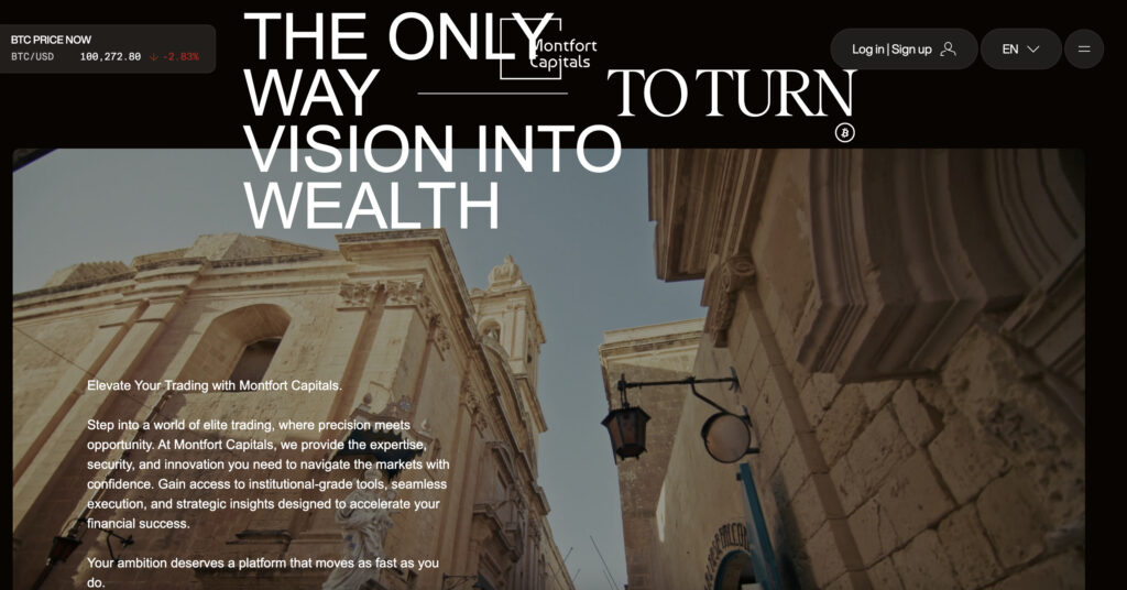 Montfort Capitals home page screenshot - Montfort Capitals home page screenshot