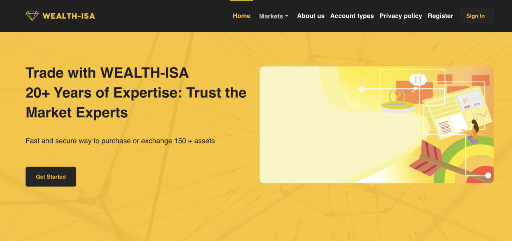 Wealth isa home page screenshot